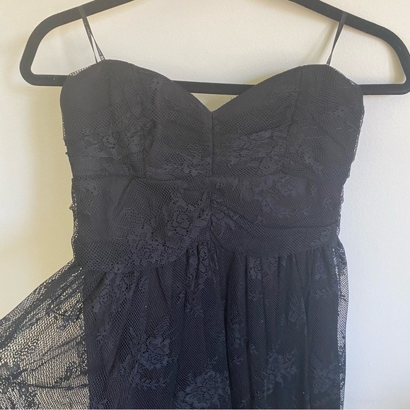 Forever 21 Strapless Lace Mini Mermaid Dress in Black • sz S Small - Picture 2 of 8